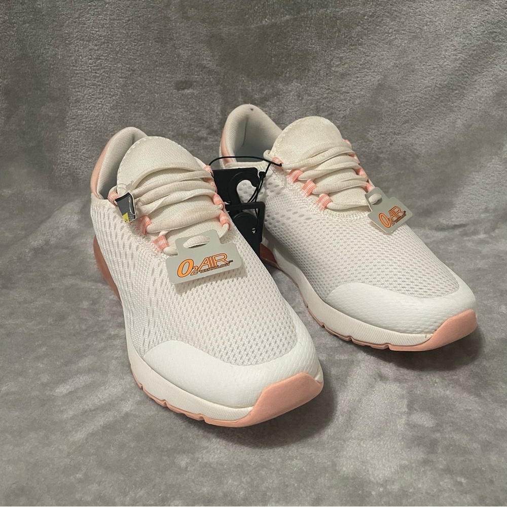 NWT Avia O2 Air White Pink Athletic Sneakers Size 10 Women's Running Walking